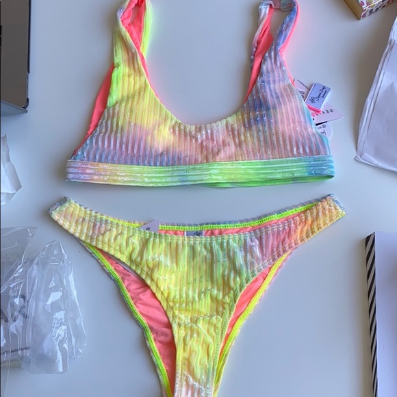 *24 FRIDAY SALE* Electric Feel Velvet Tie Dye Bikini Bottom - Picture 7 of 9